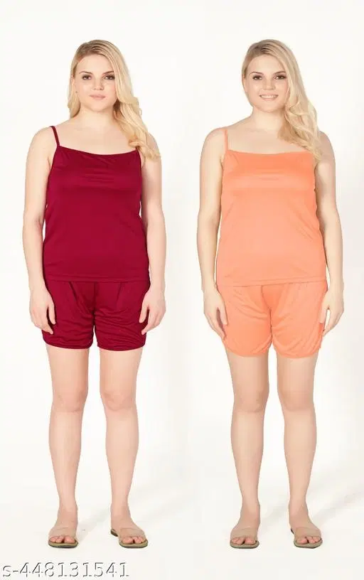 Printed Camisole for Women, Pack of 2 (Multicolor, S)