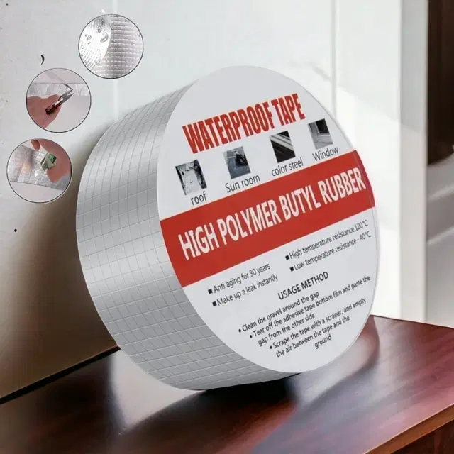 Aluminium Single Sided Self Adhesive Tape, Silver, 5 m