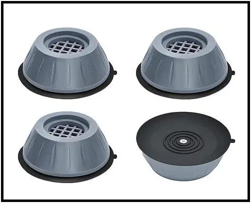 Rubber Anti Vibration Washing Machine Pads, Grey, Pack of 4