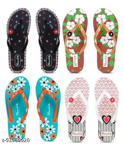 Slippers for Women, Multicolour, Pack of 4 (5)