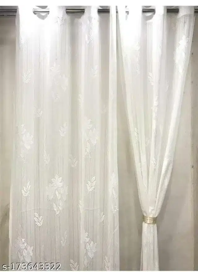 Curtains for Door, White, 5 Feet, Pack of 2