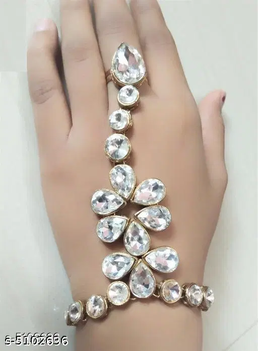 Alloy Bracelets for Women & Girls, White