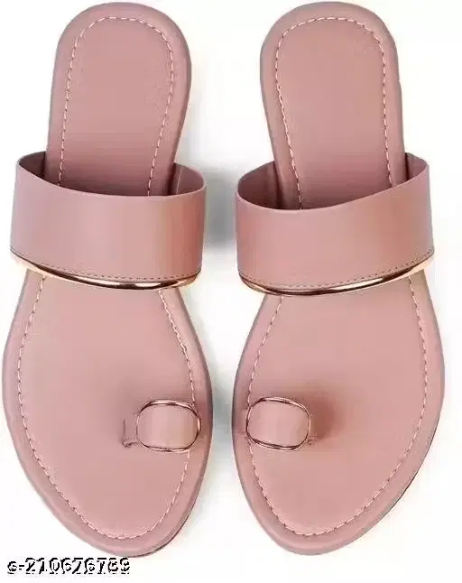 Flats for Women (Beige & Gold, 6)