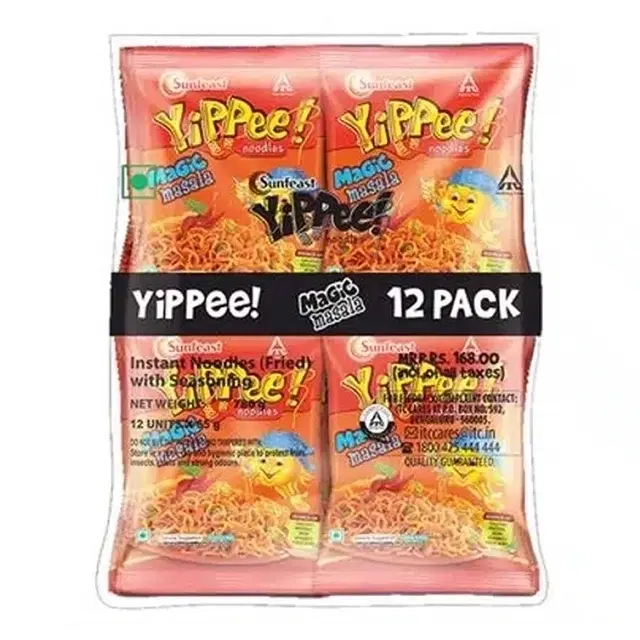 Sunfeast Yippee Magic Masala Noodles (Pack of 12) 840 g