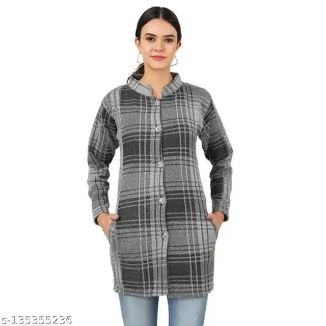 Woolen Sweater for Women (Grey, M)