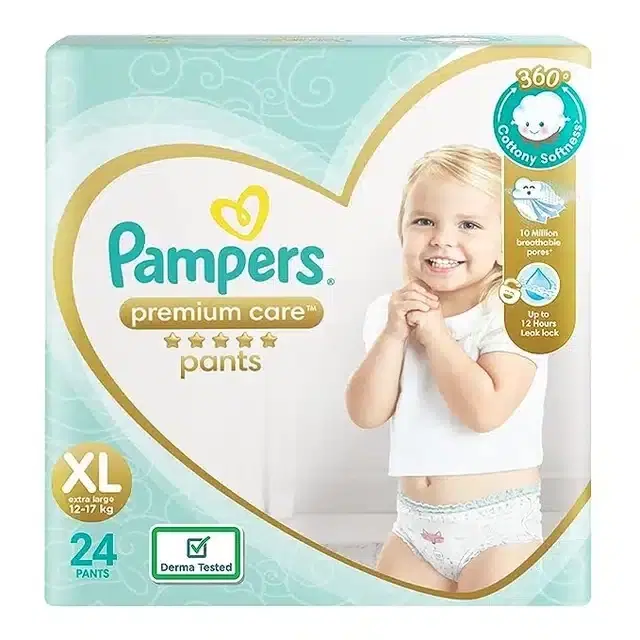 Pampers Premium Care Pants Diapers, X L, 24 Count
