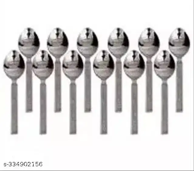 Stainless Steel Spoons, Silver, Pack of 12