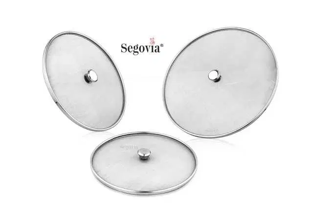 Segovia Stainless Steel Mesh Splatter Net Cover, Pack of 3, Silver, SS-9