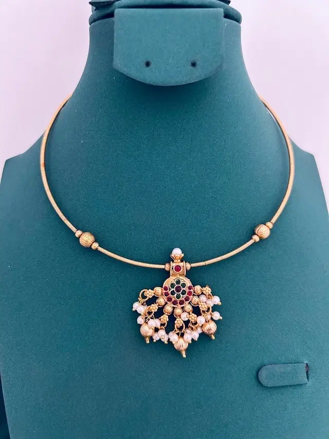 Gold Plated Jewellery Set for Women (Beige, Free Size)