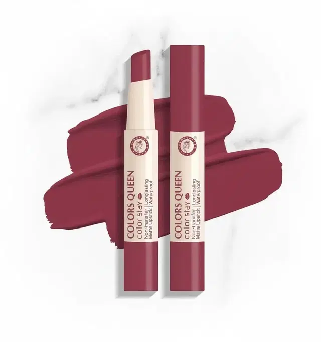 COLORS QUEEN Matte Lipstick, Plum Pretty, 2.1g