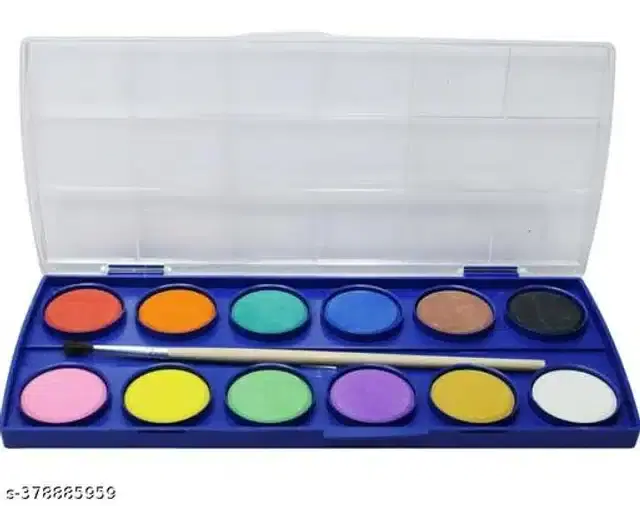 Watercolor Palette with Brush, Multicolor, Set of 1