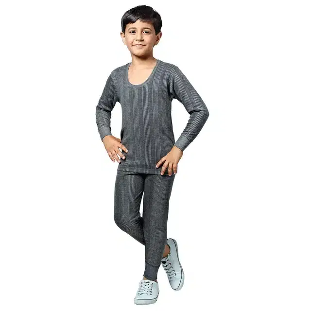 Thermal Wear for Kids (Grey Melange, 3-4 Years) (N15)