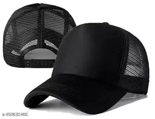 Baseball Polycotton Caps for Men & Women, Black