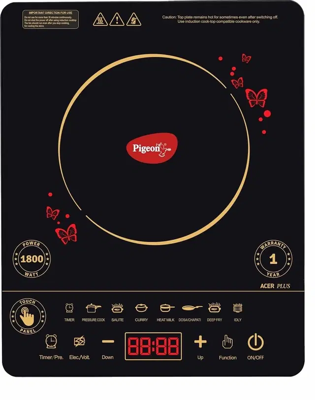 Pigeon Acer Plus Induction Cooktop (Black, Touch Panel)