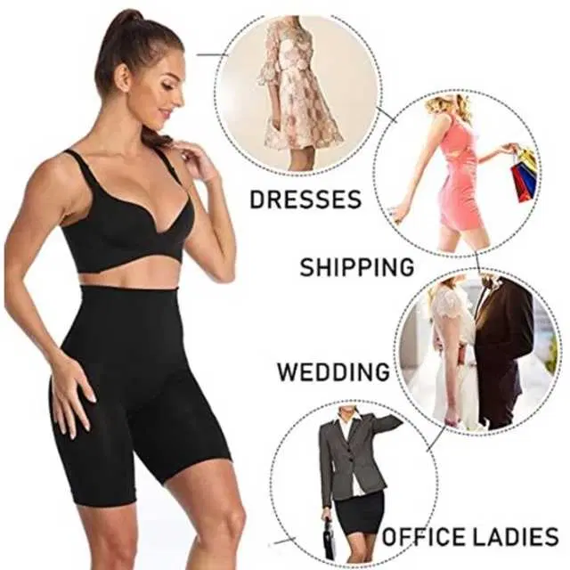 Women’s Cotton Lycra Tummy Control 4-in-1 Blended High Waist Tummy & Thigh Shapewear (S415)