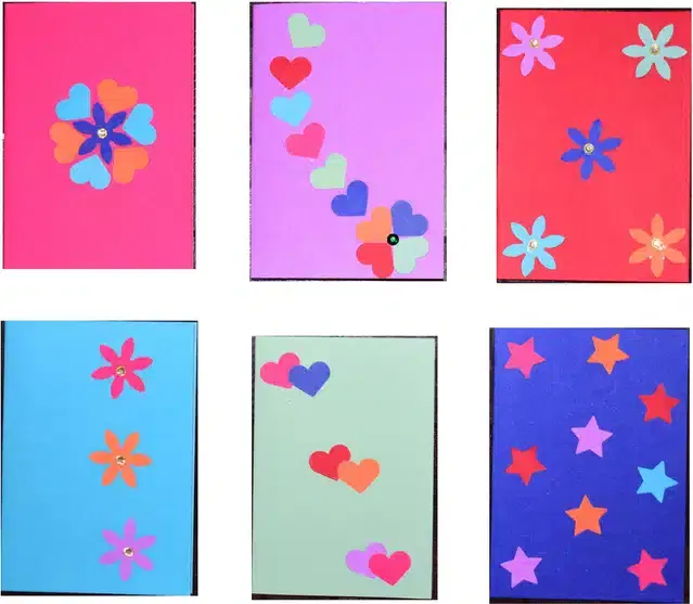 Handmade MultiPurpose Blank Greeting Cards, Multicolor, Pack of 6