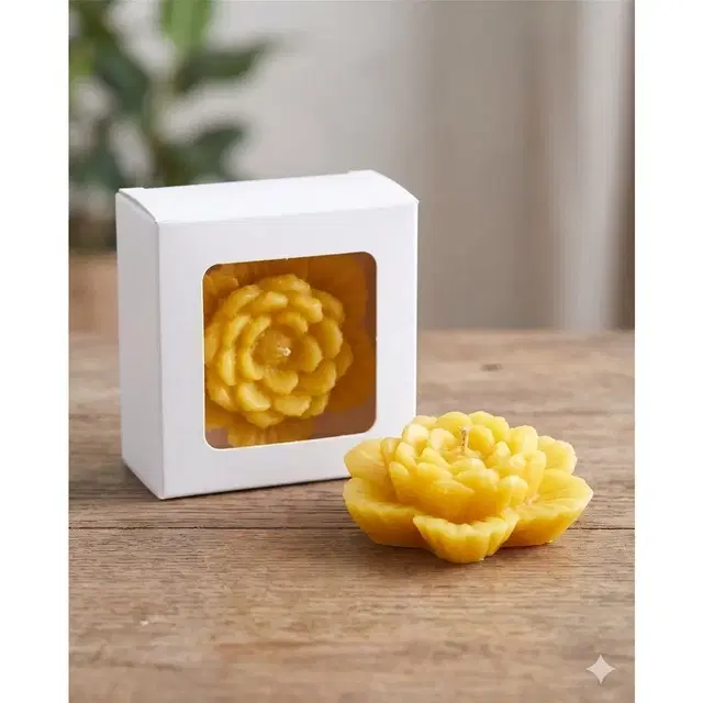 Scented Flower Decorative Floating Candle, Yellow