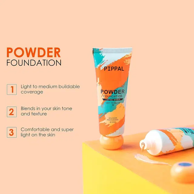 Pippal Orange Tube Powder Fondation, 40 ml