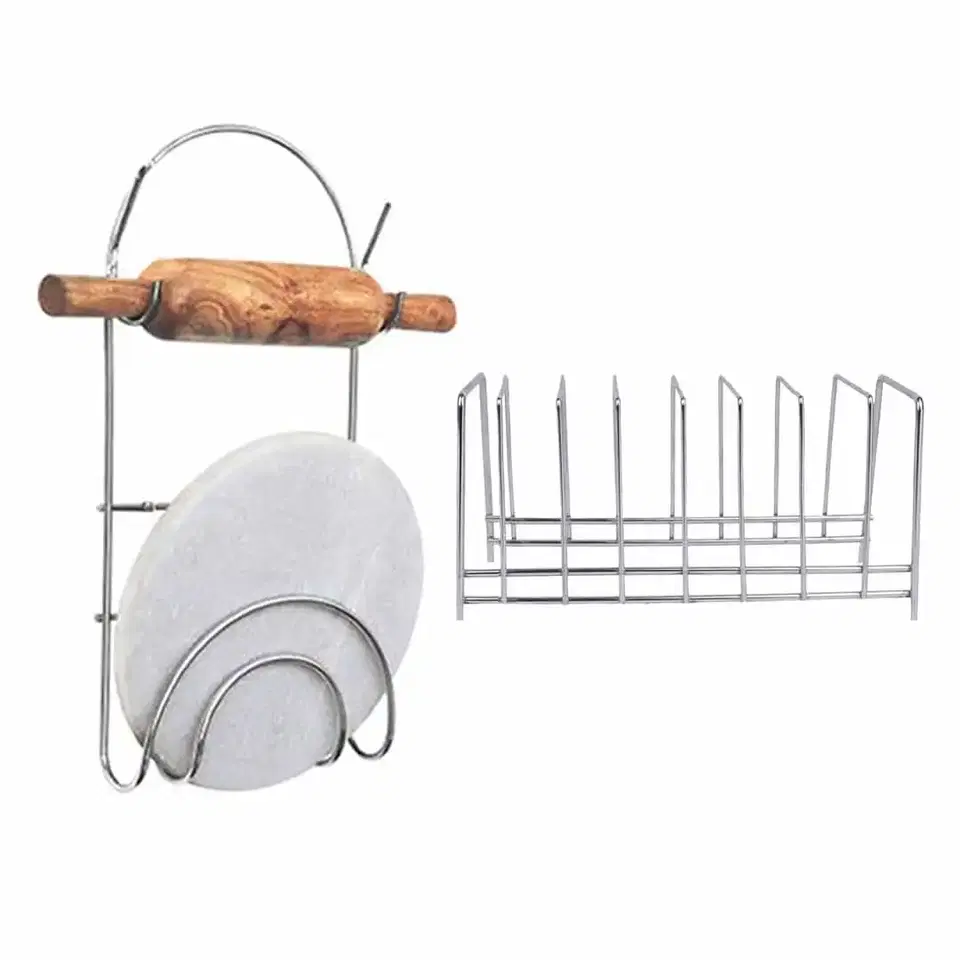 Oc9 Stainless Steel Plate Stand & Chakla Belan Stand For Kitchen, Oc-233