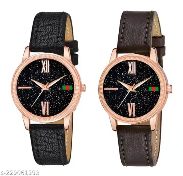 Analog Watch for Women, Pack of 2 (Multicolor)