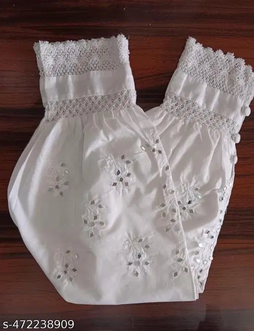 Cotton Solid Salwar for Women, White (S)