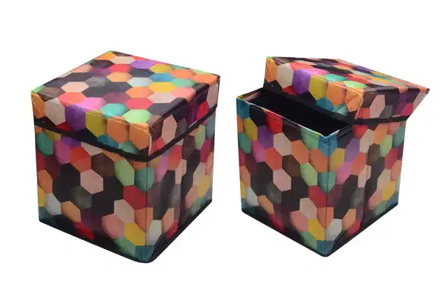 PVC Printed Foldable Kids Stool, Multicolor