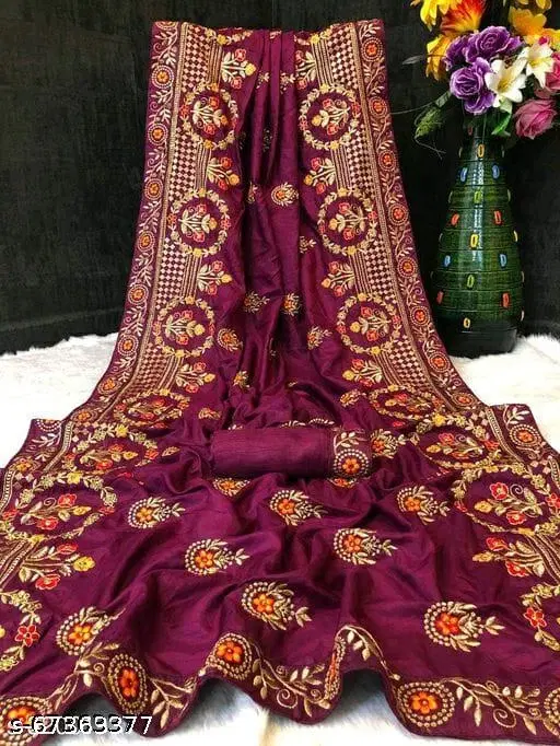 Beautiful Saree for Women (Purple)