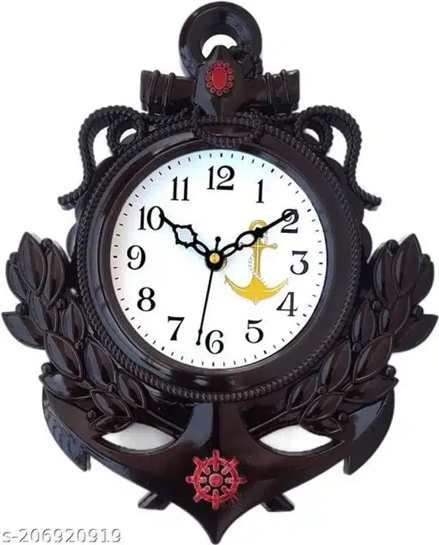 Plastic Analog Wall Clock, Black & White