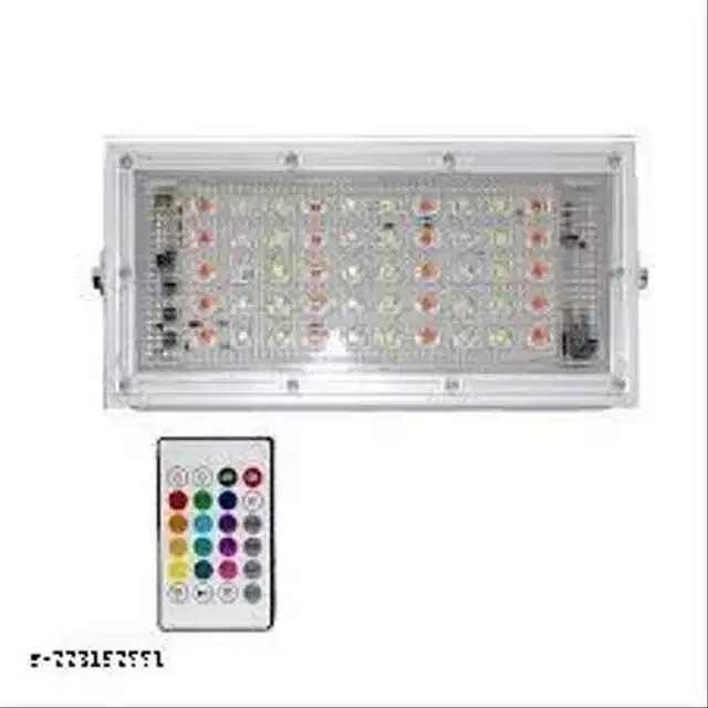 Remote Control Flood Light, White, 50 W