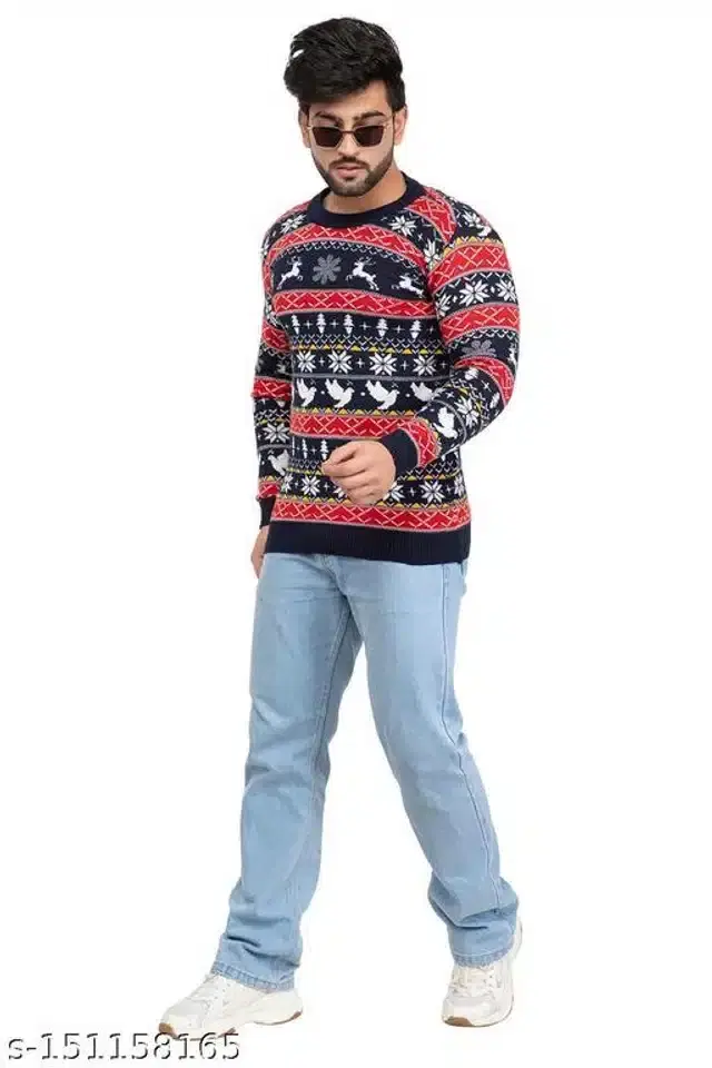 Woolen Sweater for Men (Multicolor, XL)