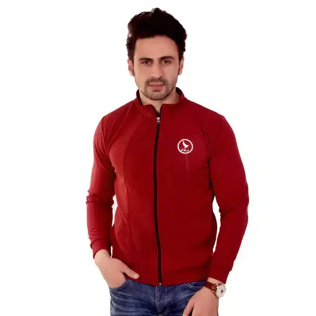 Men's Regular Jacket (Maroon, S) (EA-12)