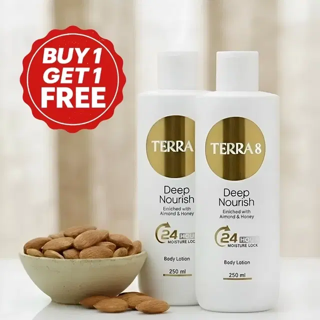 Terra 8 Nourishing Drops Non-Sticky Body Lotion 2X250 ml (Buy 1 Get 1 Free)