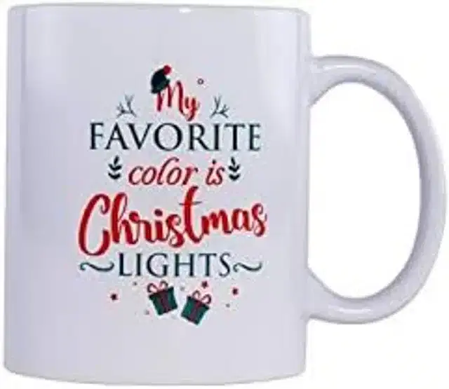 Ceremic Printed Coffee Mug, White, 350 ml