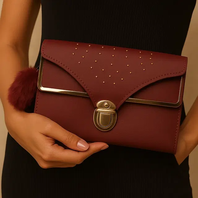 Women's Party wear/ Casual Hand wallet clutch Brown Style 10