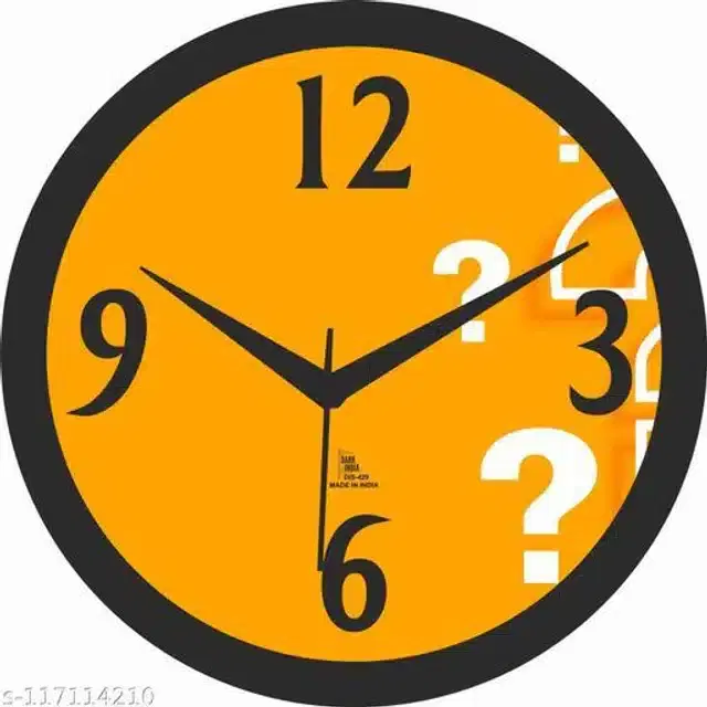 Designer Analog Wall Clock, Black & Yellow