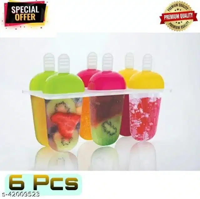 Ice Cream Mould, Transparent, Pack of 6