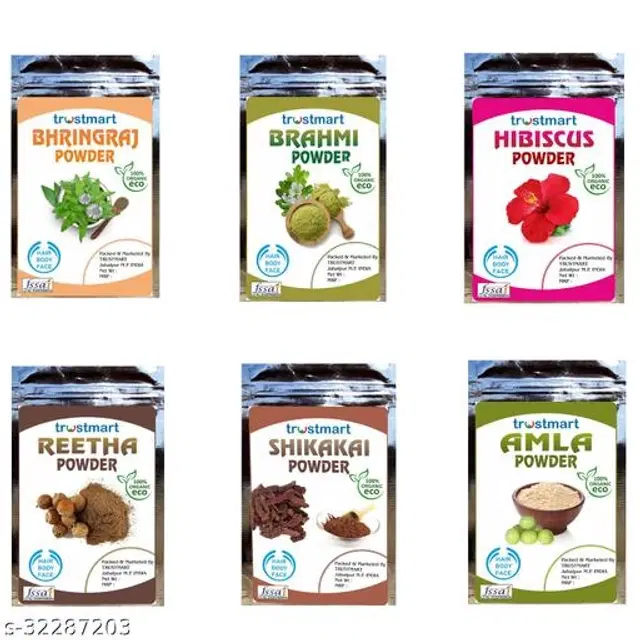 Trustmart Natural Amla, Reetha, Shikakai, Bhringraj, Brahmi & Hibiscus Hair Care Powder, 50 g, Pack of 6