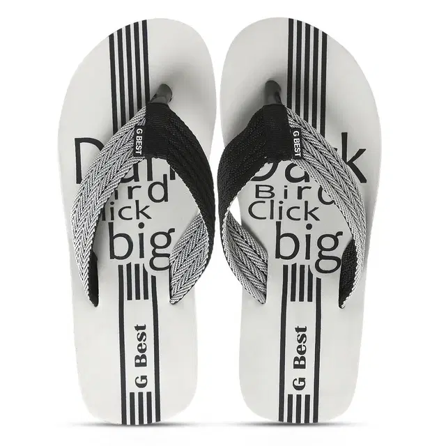 Printed Mens Flipflops & Slippers (Grey, 9)