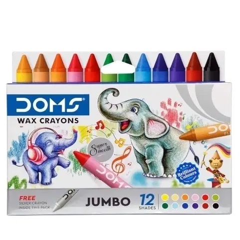 Doms Jumbo Wax Crayons 12 Shades