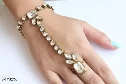 Kundan Bracelets & Bangles for Women, (White)