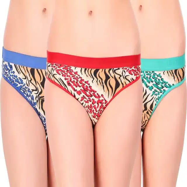 Cotton Blend Panties for Women, Pack of 3 (Multicolor, XL)