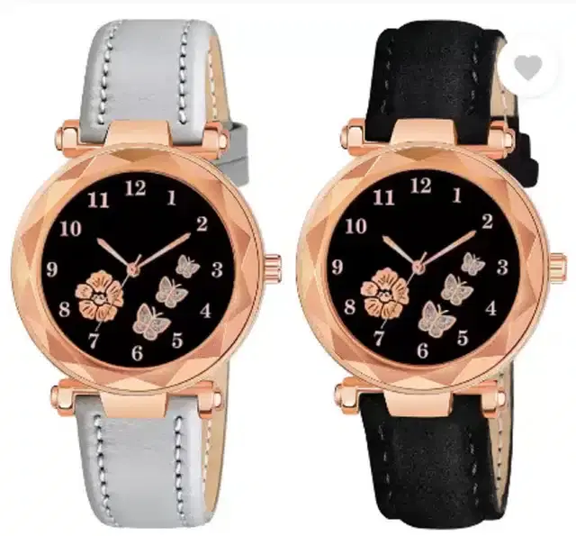 Analog Watch for Women, Pack of 2 (Multicolor)