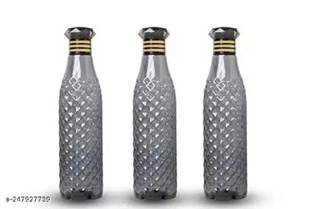 Fridge Water Bottles, Grey, 1000 ml, Pack of 3