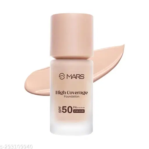 Mars Spf50 Pa++++ High Coverage Foundation | Tested By In-vivo With 5 Star Uva+uvb Protection Boots Rating | Blemish Free & Blendable Makeup | For All Skin Type (40 ml) (shade-01)