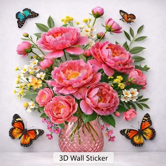 Fancy 3D Floral Wall Sticker (35X60cm)