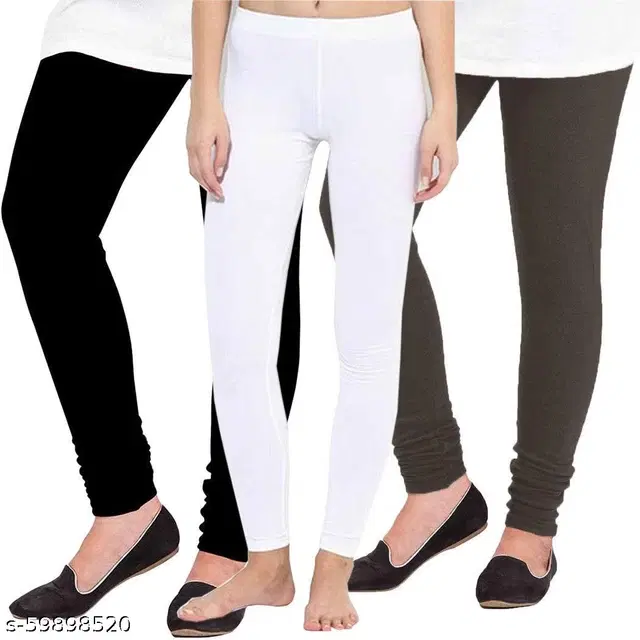Cotton Legging For Women, Multicolour, (Pack Of 3)
