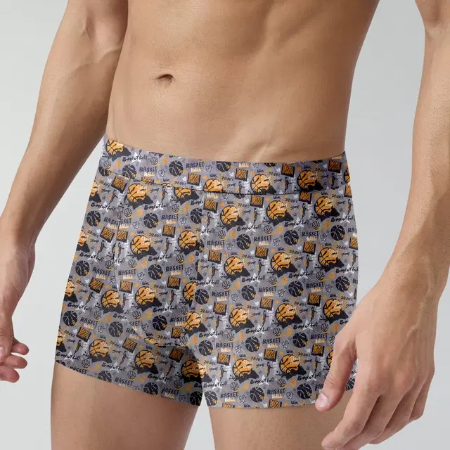 Nylon Printed Trunks for Men (Multicolor, S)