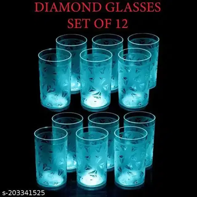 Plastic Drinking Glass, Assorted, Pack of 12