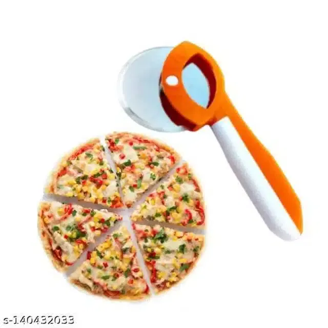 Stainless Steel Pizza Cutter, White & Orange