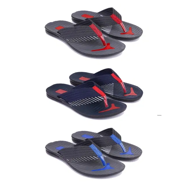 Combo of Flipflops for Men, Set of 3 (Multicolor, 8)